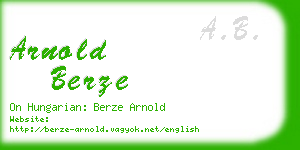 arnold berze business card